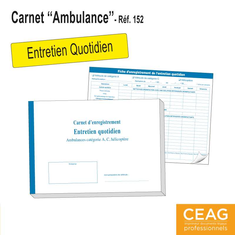Carnet Ambulances - Entretien Quotidien